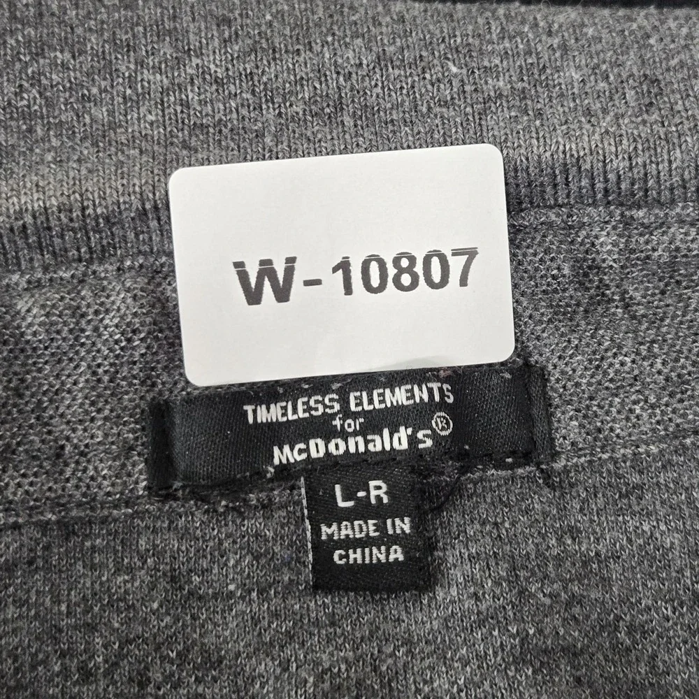 McDonald's Men Button Up Shirt L-R Gray Logo Short Sleeve READ